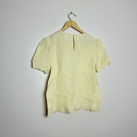 CLEARANCE! Pale Yellow Nordstrom Signature Eyelet Top Size S EUC - Picture 4 of 5